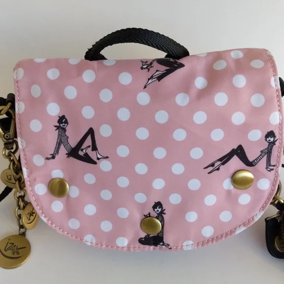 IZAK Pink Zazie Dots Flap Crossbody Bag, Coin Purse and Key Chain - Picture 4 of 15
